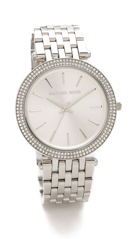 silber uhr damen michael kors glitzer|Michael Kors silver designer watches.